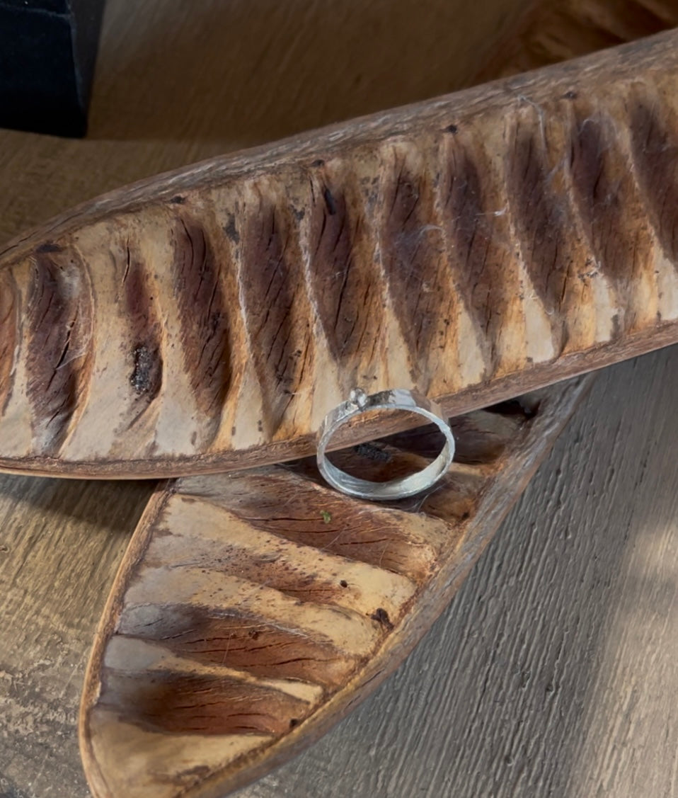 Ring met zilveren pareltje 3mm maat 51