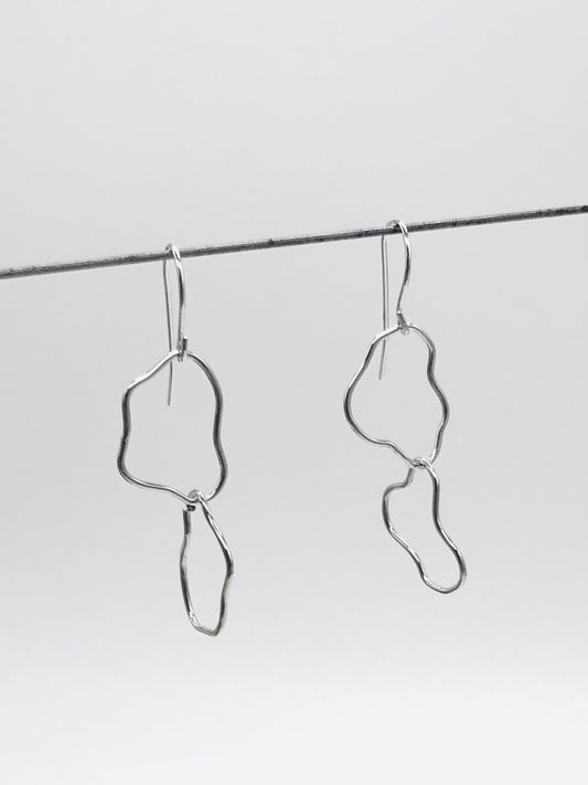 Oorbellen Clouds totale lengte 4,5cm