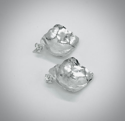 Oorbellen Hammered Concave Carré