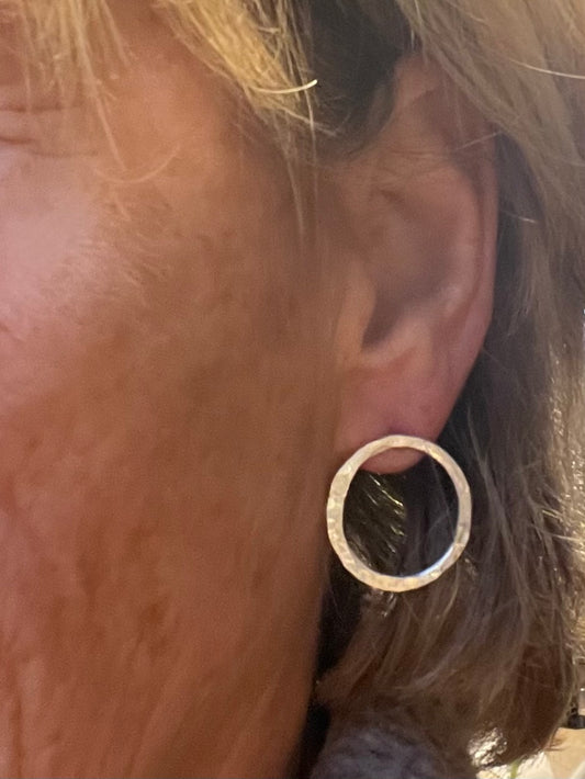 Oorbellen Hammered Circle of life